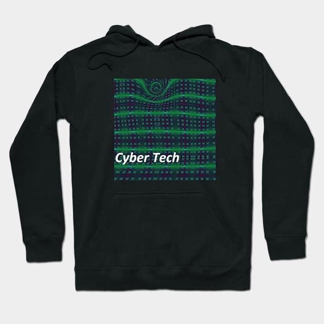 CYBER TECH GREEN BLACK Hoodie by Mercanos Inc.